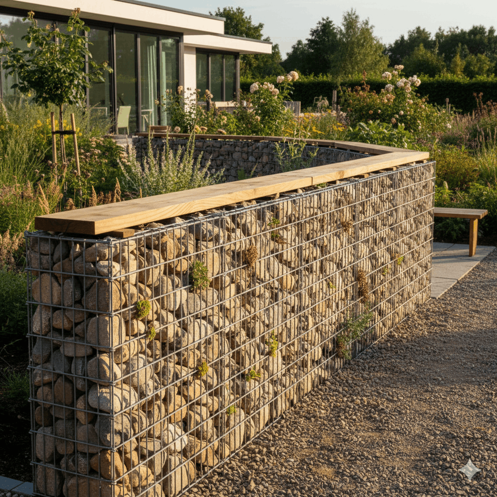 Gabionen im Garten Trendkonzept Gabionenzaun – Zwischen Gestaltung und Lärmschutz