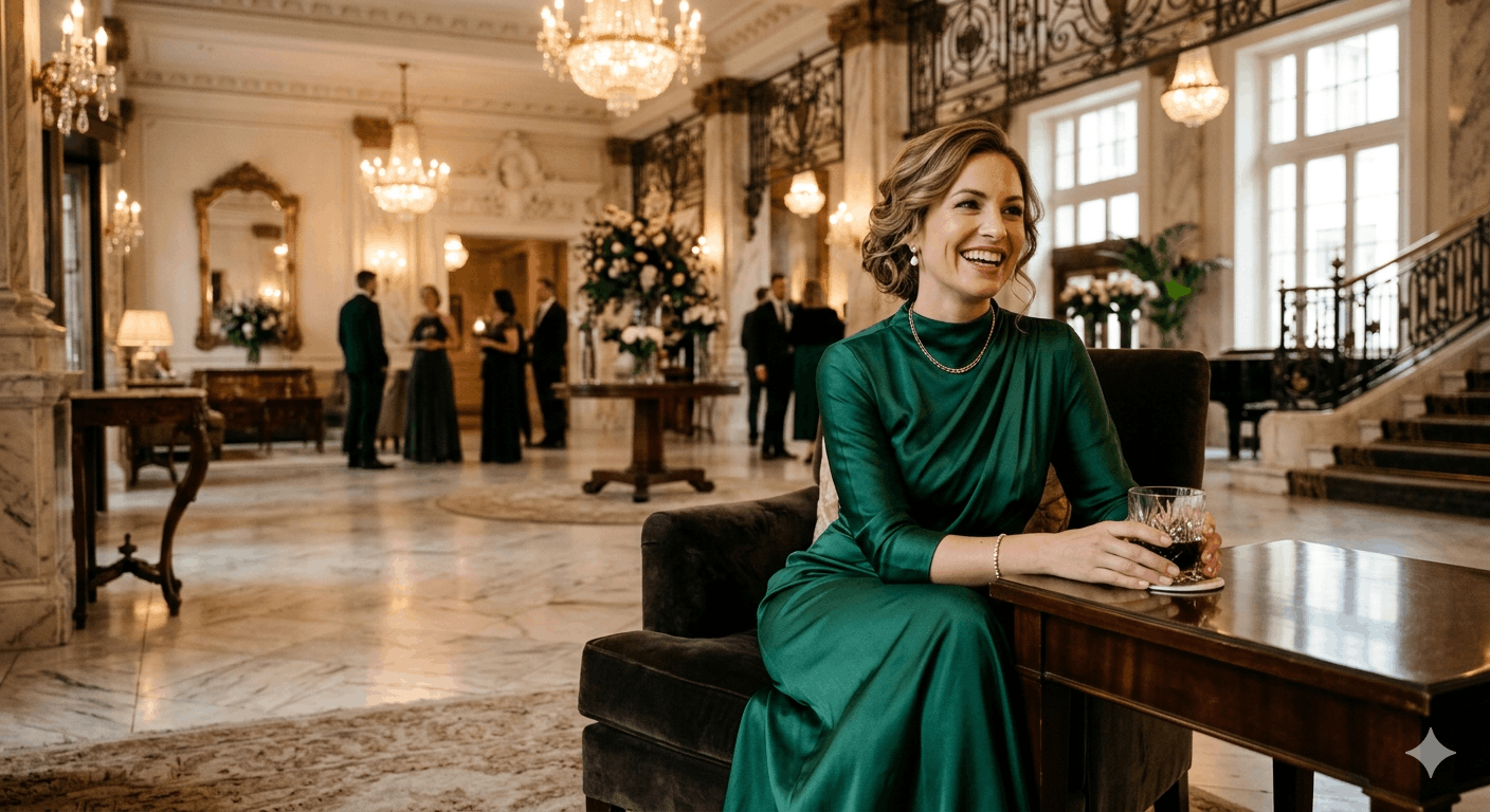 elegante Dame in luxuriöser Lobby dasedle.at Startseite 1