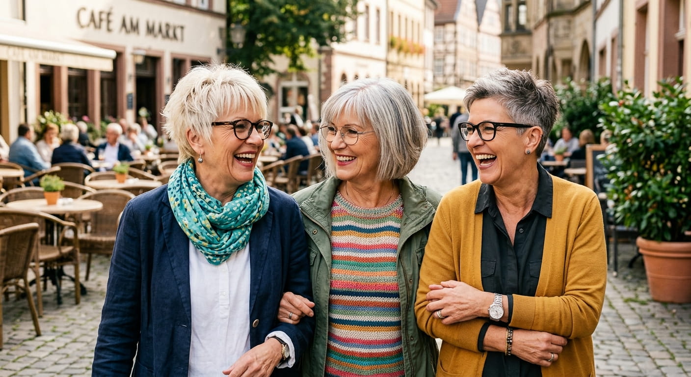 Peppige Frisuren für Frauen ab 60 mit Brille Mittellange Looks 2026